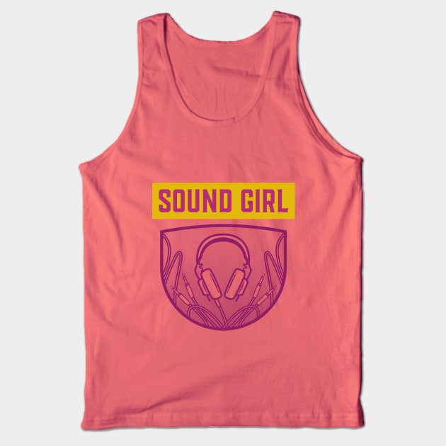 Sound Girl Pink Headphones and Cable Tank Top by AudioWear